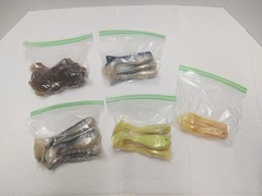 HAND POURED SOFT SWIMBAIT LURES, LOT OF 34, ASSORTD COLORS, UNKNOWN MAKER