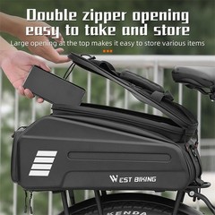 WEST BIKING E-Bike Battery Bicycle Pannier Waterproof Rear Rack Carrier Bag 20L