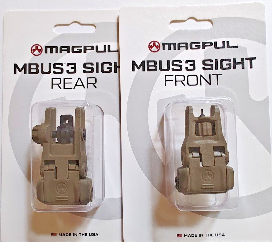 MBUS3 MAGP Sight Set Generation 3 – MBUIS FDE Front & Rear Flip Up Sights