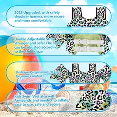 Kids Swim Vest Life Jacket for 30-55 Pounds Boys and Girls, Toddler O-Leopard