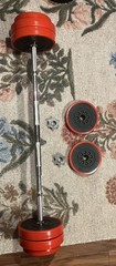 Dumbells That Can Become A Barbell With 4 Plates Of 2.5KG And 4 Plates Of 1.25KG