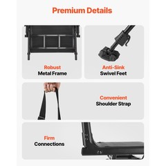 Hunting Chair 360° Swivel Silent Folding Blind Chair Adjustable Legs Armrests