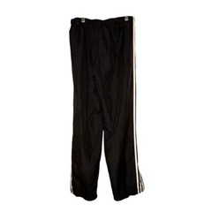 Adidas Women&rsquo;s Track Pants Three Stripes Size Small Black Drawstring Ankle Zip