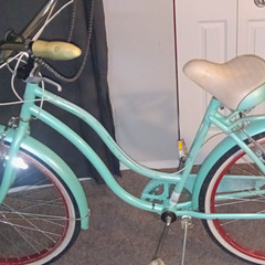 Schwinn Women’s 26in Step-Through Cruiser Bike, Light Blue, Fenders