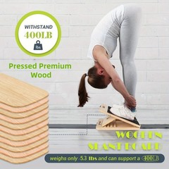 Adjustable Slant Board for Calf Stretching Wooden Incline Board 300LB AntiSlipHS