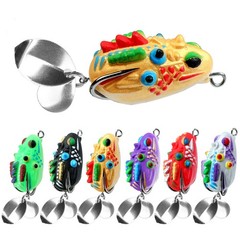 6Pack Topwater Small Frog Soft Lure with Double Blade 3.5cm/5.4g Bass Trout Bait