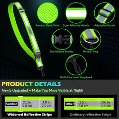 Reflective Walking Gear at Night, High Visibility Safety Reflective Sash Belt an