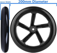 200mm Scooter Wheels, 8 inch Dia, Set of 2 | 200 mm Adult Teen Scooter Replaceme