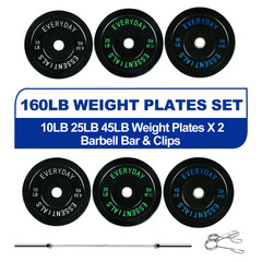 WEIGHT PLATES Olympic Dumbbell Rubber Bumper 10/15/25/35/45/55/100/160 Lbs