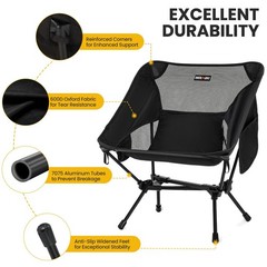 Overmont Ultralight Folding Camping Chair, 330lb, 2 Pack