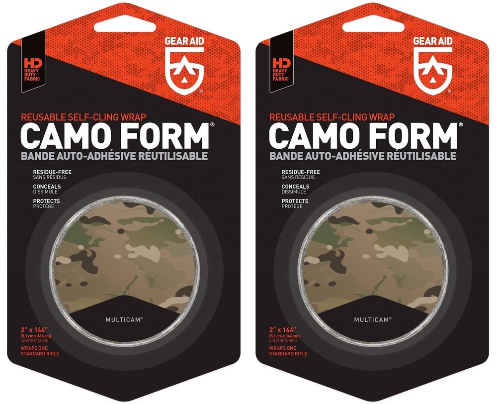 GEAR AID Camo Form Reusable Fabric Wrap, 2&Prime; x 144&Prime; – Multicam (2-Pack)