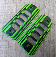Kimber Micro 9 Laminate Style Black & Green Grips Plastic
