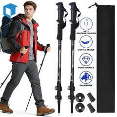 2 Packs Adjustable Hiking Poles Aluminum Retractable Walking Sticks for Nordic