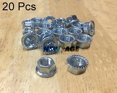 Lot of 20 New Flanged BMX MTB ROAD BICYCLE Axle Nuts 3/8&Prime; X 26T (CP)