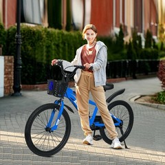 14 16 20 Inch Kids Mountain Bike with Kickstand,Basket, Carbon Steel Frame