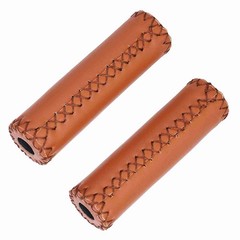1 Pair Three Colors Retro Artificial Leather Bicycle Handlebar Grips Bike Ha BT0