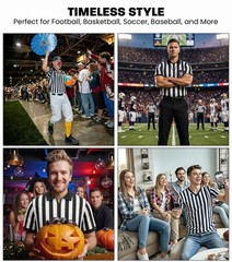 Exxact Sports Referee Shirt Men, Athletic Fit Basketball Referee Shirt for Sport