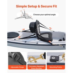 Uimoso Universal Padded Kayak Seat Cushion with Backrest, 2.6&Prime; Thickness