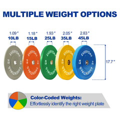 WEIGHT PLATES Olympic Dumbbell Rubber Bumper 10/15/25/35/45/55/100/160 Lbs