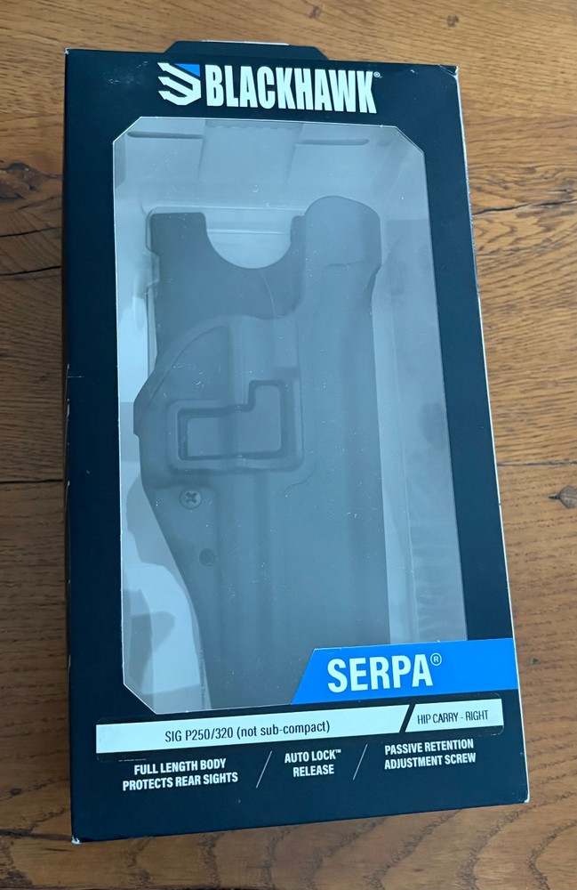 Blackhawk Serpa Black Duty Holster 44H061BKR CQC Sig P250/320 w safety new w box