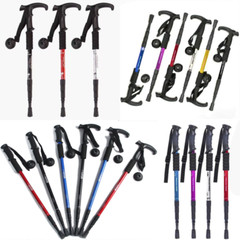 2x Trekking Poles Walking Hiking Sticks Adjustable Anti-shock Alpenstock