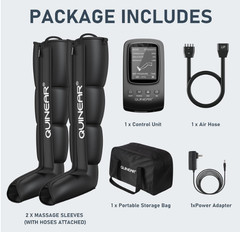 QUINEAR Air Compression Recovery System Sequential Leg Massager Therapy Boots, L