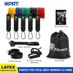 XPRT Fitness 11 PCS Resistance Bands Set Home Gym Exercise Tube Bands Training