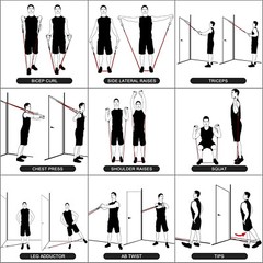 XPRT Fitness 11 PCS Resistance Bands Set Home Gym Exercise Tube Bands Training
