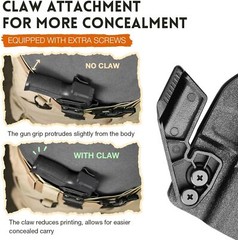 IWB Kydex Holster w/Claw & Optics Cut Compatible with Canik Mete MC9 Pistol,RH