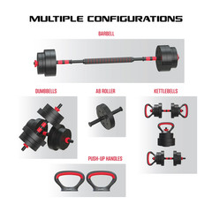 FitRx Smartbell Gym 5-in-1 Adjustable Dumbbell Set & Weight Set for Home, 45 lbs