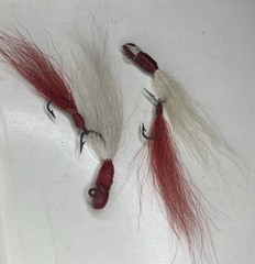 Vintage Unknown Bucktail Jig-Head Lures w/RARE Bucktail TRAILER’S, EARLY Sm.Jigs