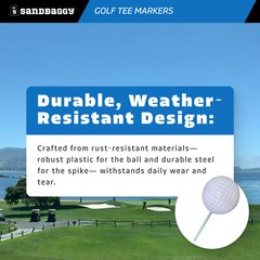 Sandbaggy Plastic Tee Markers for Golf Course (UV Resistant) – Steel Spike