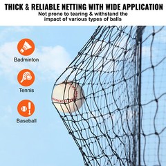 VEVOR 35FT Softball Baseball Cage Netting Heavy Duty PE Pitching Batting Net