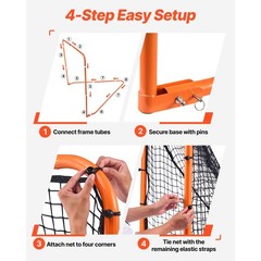 6&rsquo;x6&prime; Lacrosse Goal Net Folding Backyard Lacrosse Training Equipment Steel