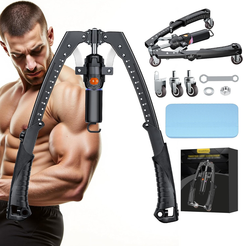 Twister Arm Trainer, 3 in 1 Hydraulic Power Chest Workout Equipment with Ab Roll