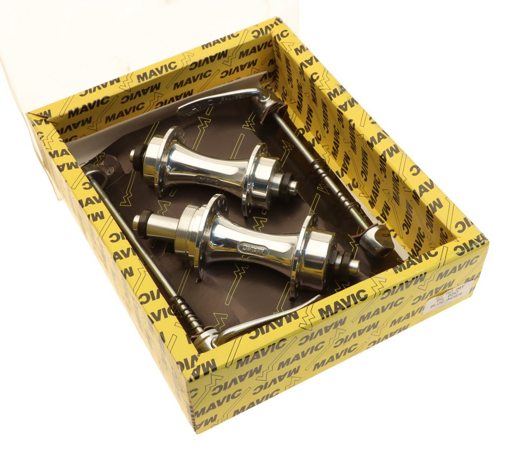 Mavic 506 Hubset Pair 28h English Freewheel Quick Release 126mm Silver NOS NIB