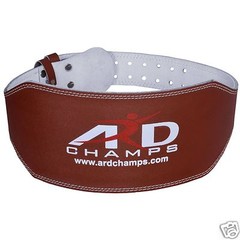 ARD Weight Lifting 6&Prime; Leather Belt Back Support Strap Gym Power Training BROWN