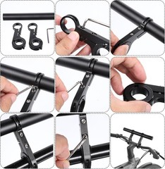 Bike Handlebar Extender, 7.9&Prime; Long Aluminum Alloy Bicycle Cross Bar Extension Mu