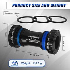 Mountain Bike Bottom Bracket BSA68/73MM Threaded Ceramic Bearing Hollowtech II