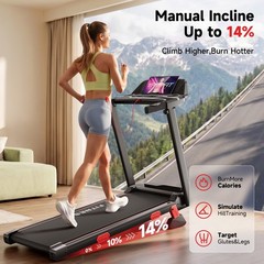Treadmill for Home 350 lbs Weight Capacity, Folding Walking pad with 14% Incline