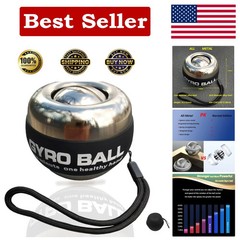 All-Metal Power Gyro Ball,Weighted Auto-Start Hand Wrist Forearm Trainer and