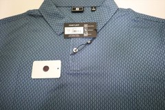 FootJoy Golf Bracket Print Polo Mens Size Large Navy Regular New INV13669529