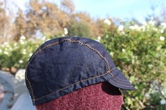 Cycling cap DENIM FABRIC 3 PANEL HANDMADE IN USA one size or any size