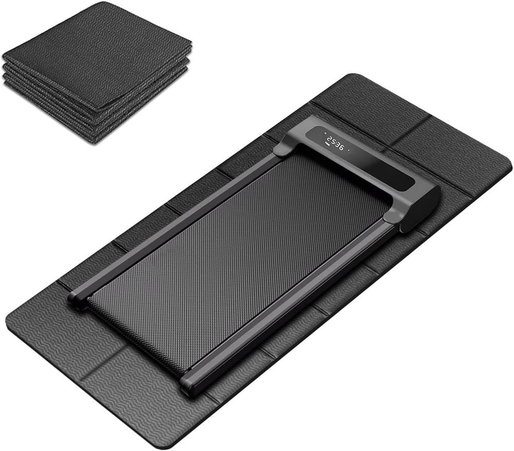 Foldable Walking Pad Treadmill Mat, Floor Protection Pad, Exercise Mats Black
