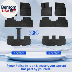Floor Mats Compatible with 2020-2025 Hyundai Palisade Cargo Mat Cargo Liner Back