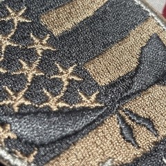 Punisher Flag Skull Grey Tan Patch Hook Back Quality Embroidery 2.5×3.5”