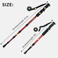 Pair of 2 Trekking Walking Hiking Sticks Anti-shock Adjustable Alpenstock Poles