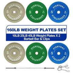 WEIGHT PLATES Olympic Dumbbell Rubber Bumper 10/15/25/35/45/55/100/160 Lbs