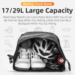 WEST BIKING Bike Single Pannier Bag Bicycle Trunk Bag Rear Rack Pack Bag 17L