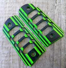 Kimber Micro 9 Laminate Style Black & Green Grips Plastic